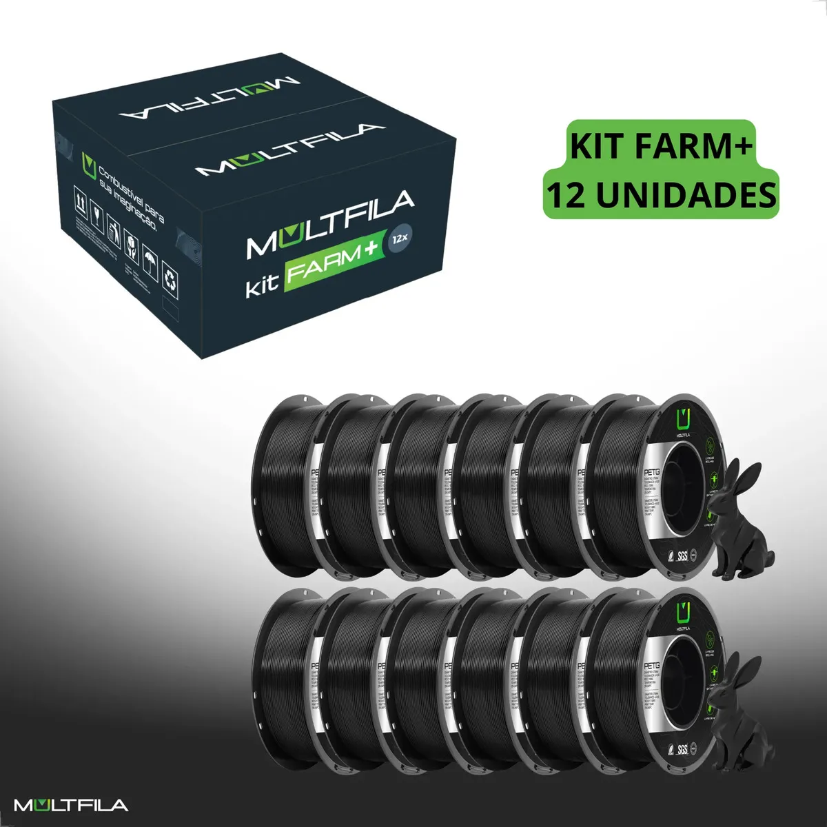 Kit Farm Multifila Kit Farm PLA 12un com 12 rolos de 1 kg