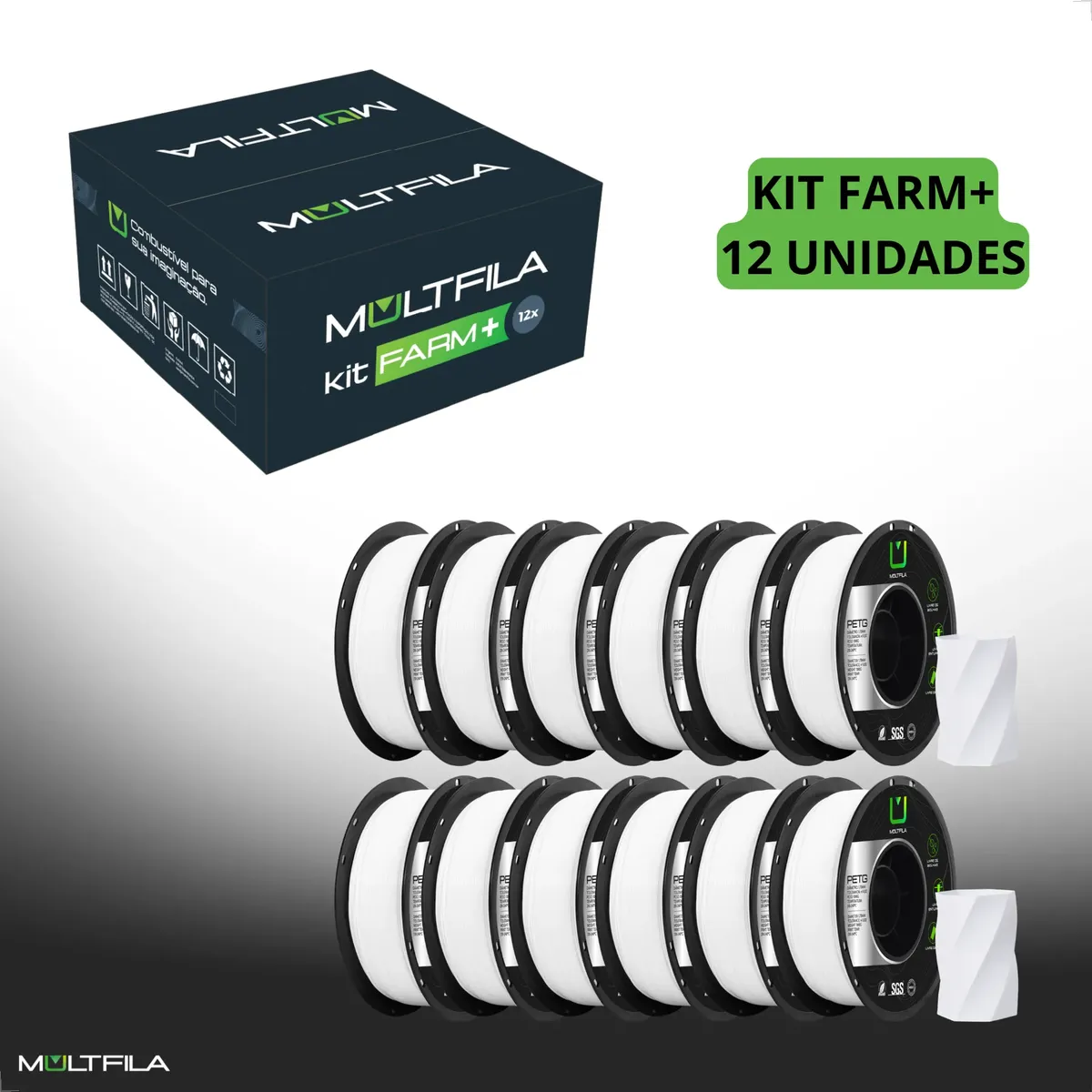 Kit Farm Multifila Kit Farm PETG 12un com 12 rolos de 1 kg